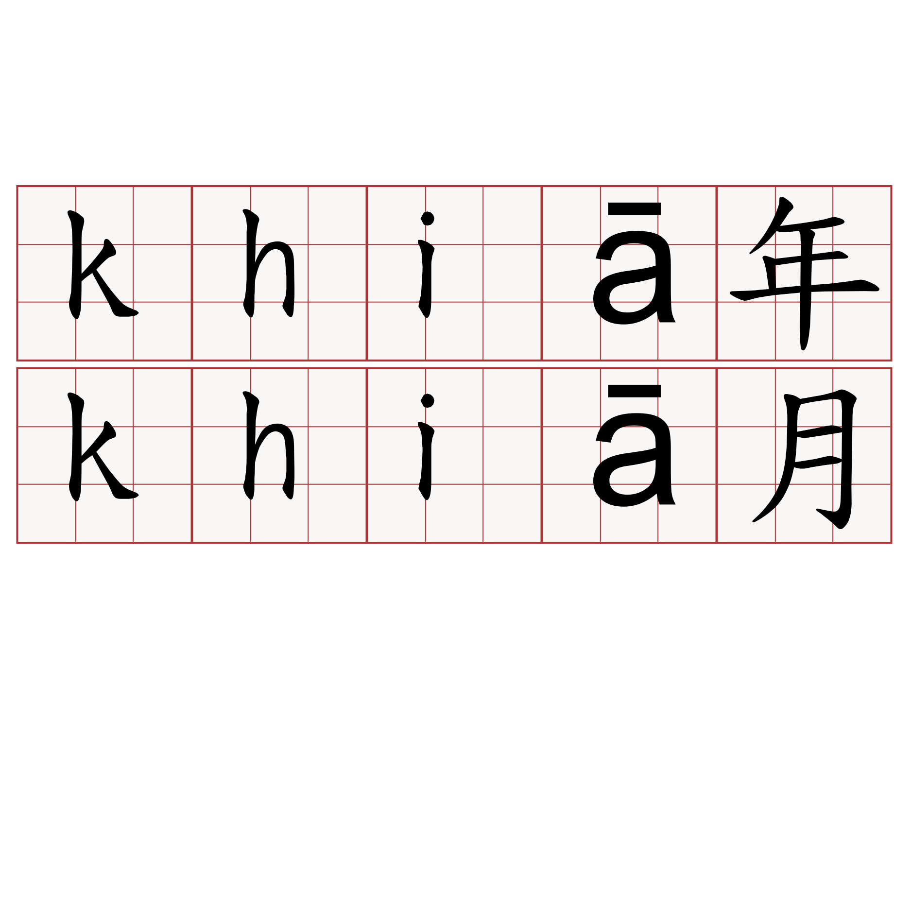 khiā年khiā月