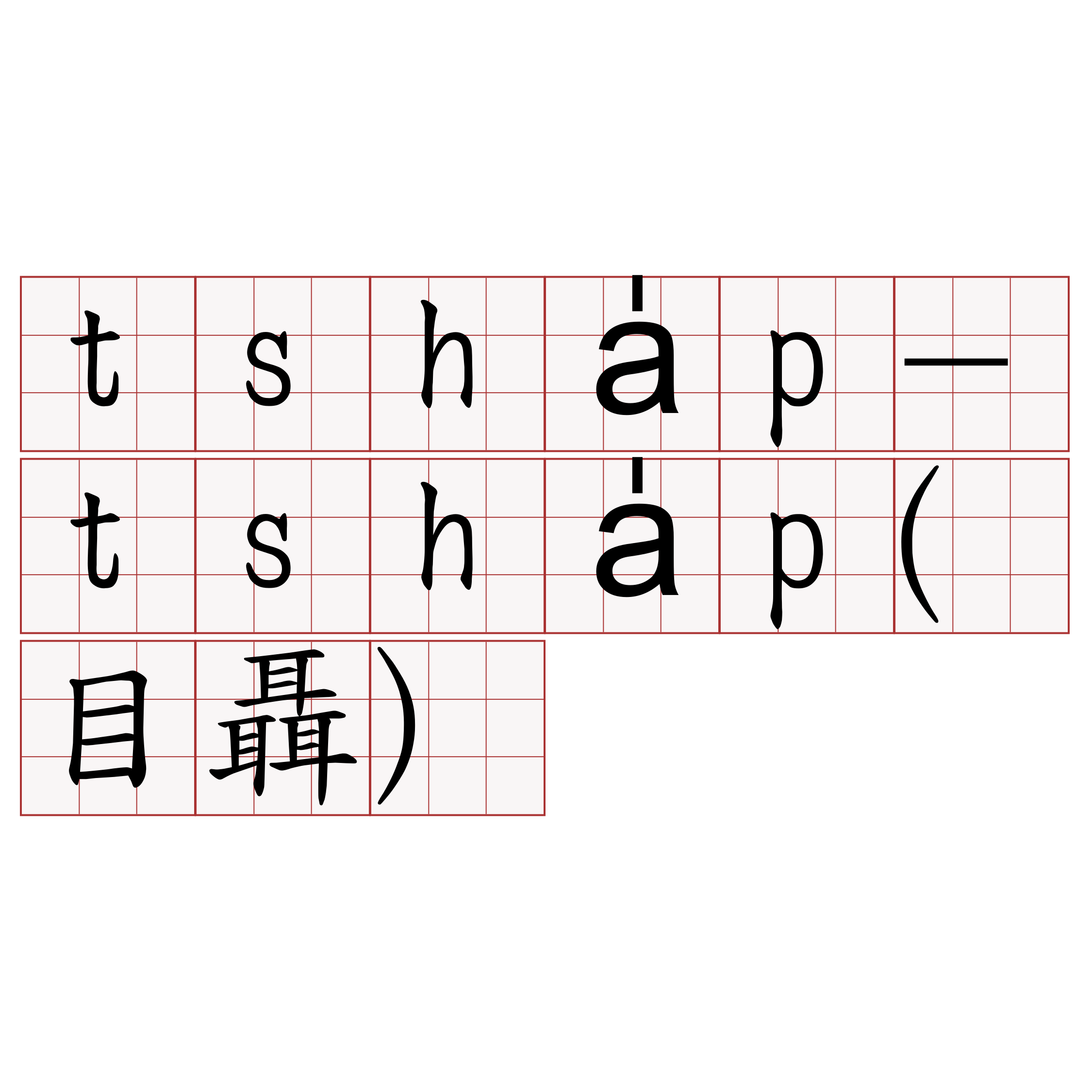 tsha̍p-tsha̍p(目聶)